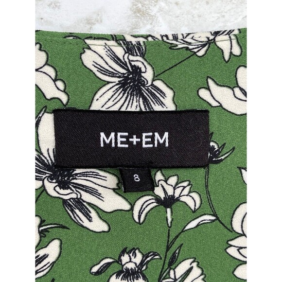 ME+EM GREEN/WHITE FLORAL MAXI DRESS, WRAP DETAIL. Size UK8/USA 4 - Picture 12 of 13